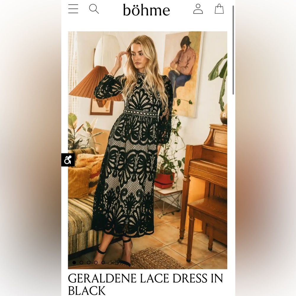 Bohme Geraldine Lace dress (black)
